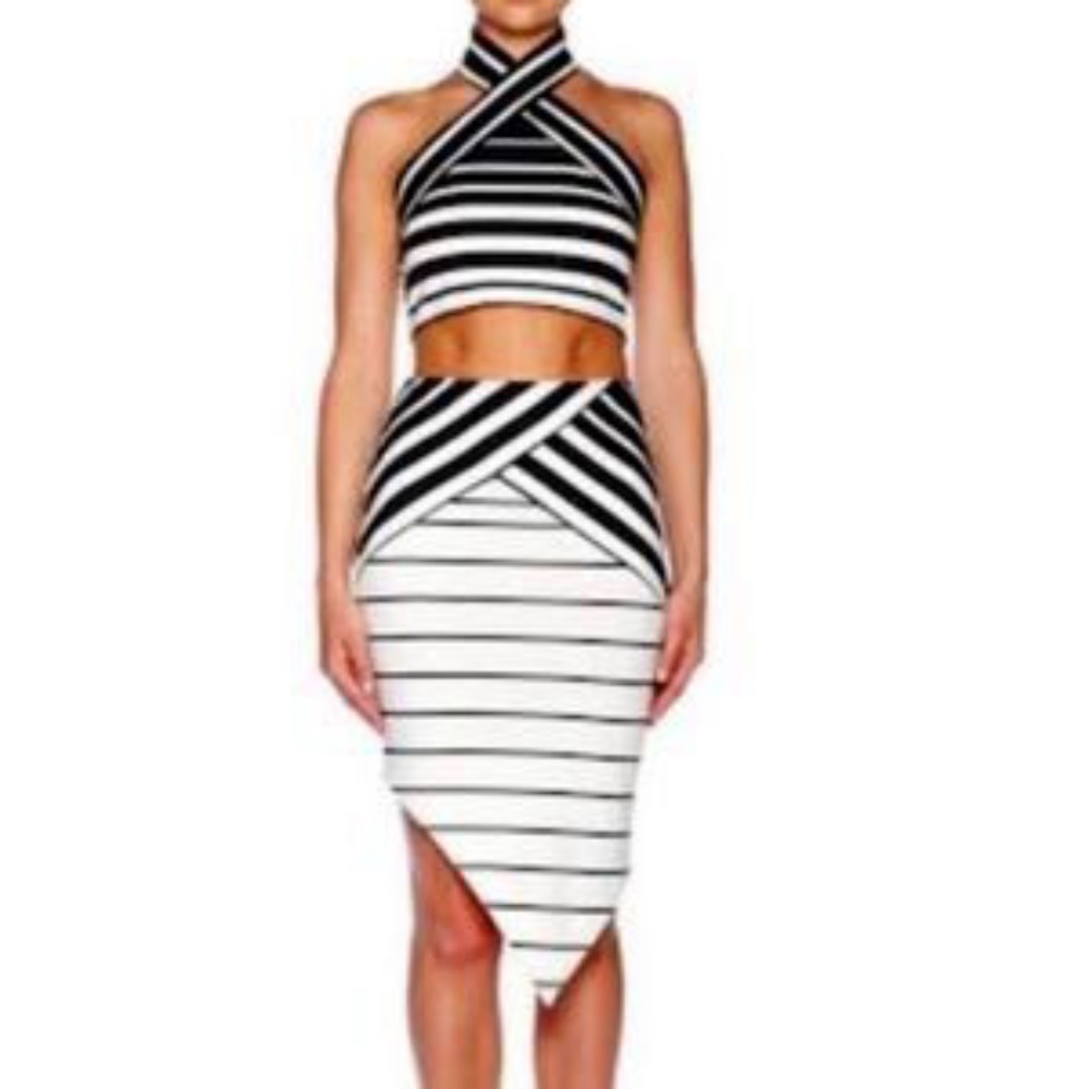 Bec & Bridge Asymmetric Skirt and Crop Top